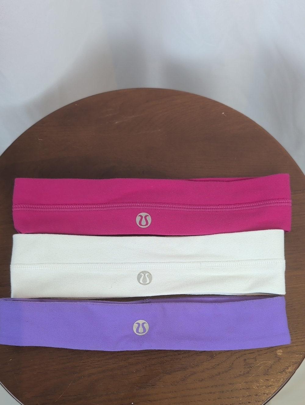 LULULEMON Fly Away Tamer Headband Bundle Luxtreme Pink White Purple Workout OS
